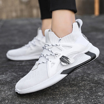 Men Flying Woven Breathable Sports Running Shoes